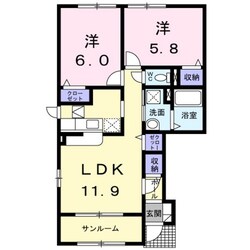 カーサ・ハピネスAの物件間取画像